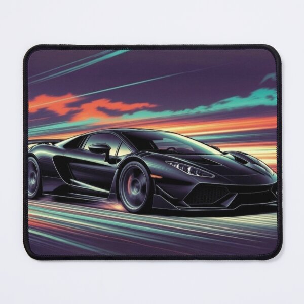 Item preview, Midnight Supercar Speed | Black Exotic Car Neon Performance Art designed and sold by Nexus Space.