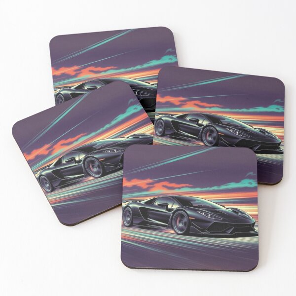 Item preview, Midnight Supercar Speed | Black Exotic Car Neon Performance Art designed and sold by Nexus Space.