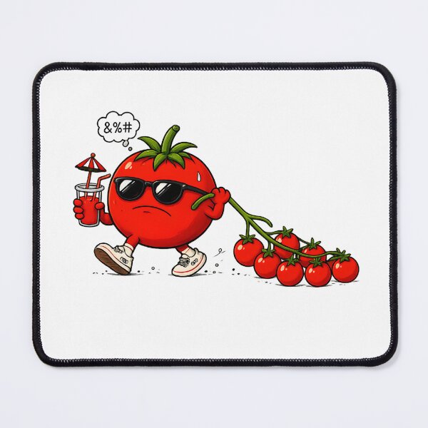 Item preview, Funny Tomato Cartoon Dragging Cherry Tomatoes designed and sold by ODDIPOP.