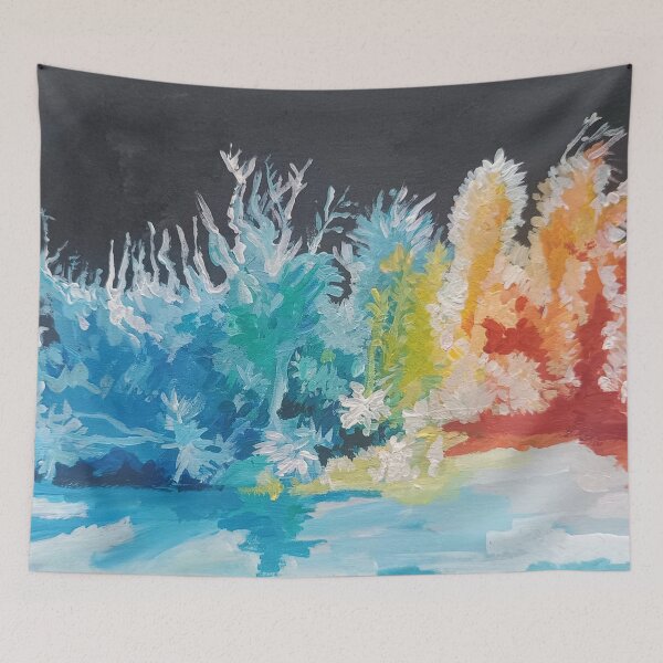 Item preview, Vibrant Abstract Forest Landscape Painting. designed and sold by fbtrisha.