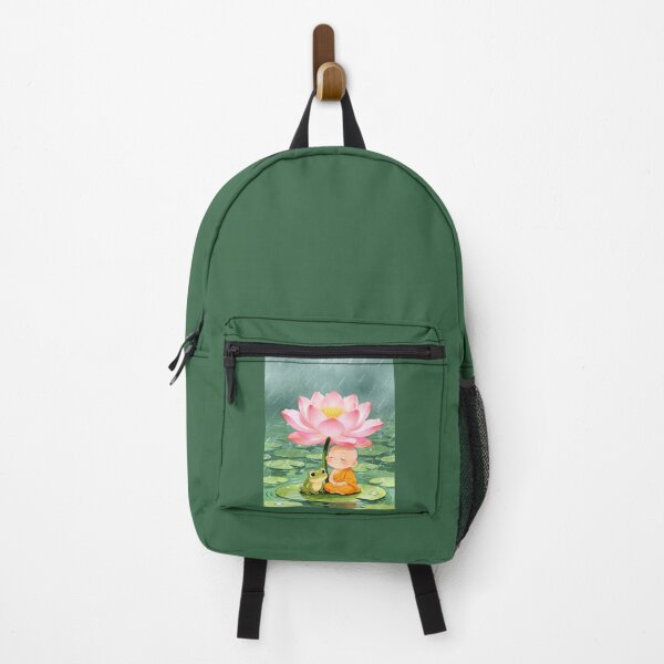 Item preview, Little Monk and Frog Under a Lotus designed and sold by ritusdesigns.
