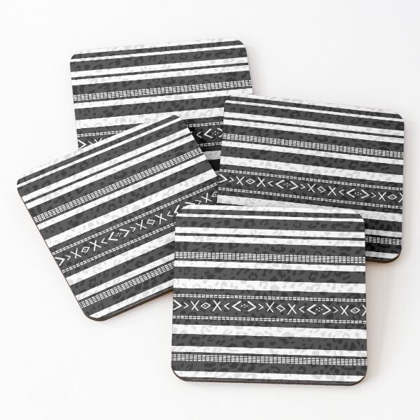Item preview, BLACK AND WHITE LEOPARD PRINT TRIBAL GEOMETRIC PATTERN DESIGN BY MWADZSTUDIO designed and sold by LYFSTYLE.GEMS.