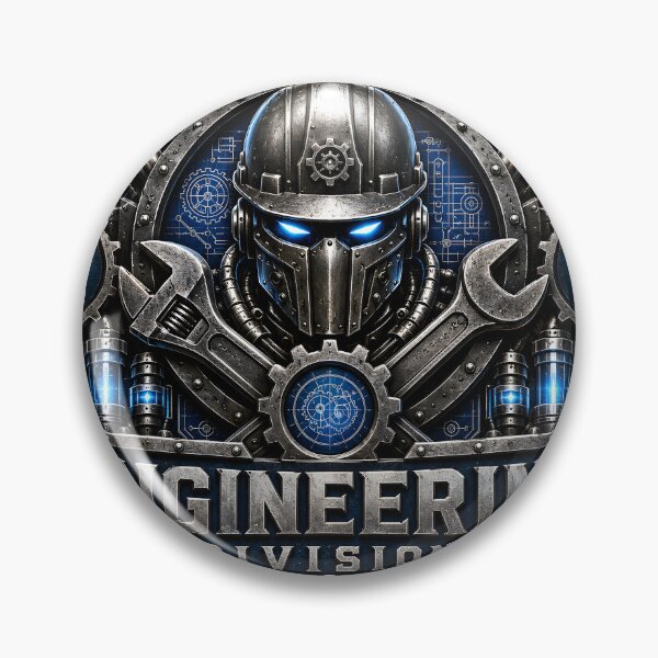 Item preview, Steel Emblem Engineering Division | Premium Industrial Engineer Badge | Mechanical Steel Logo designed and sold by SteelCoat Studio.