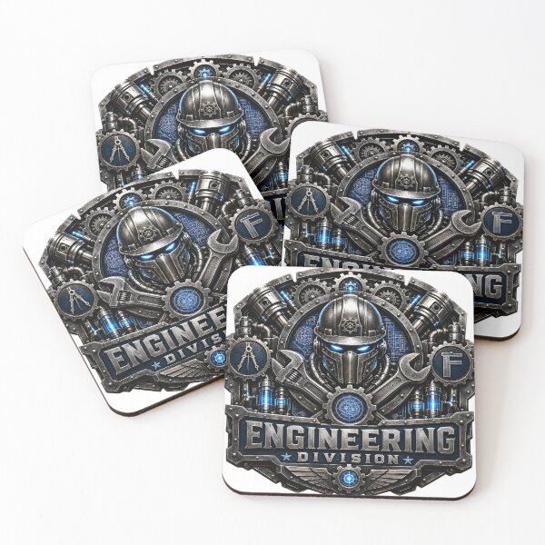 Item preview, Steel Emblem Engineering Division | Premium Industrial Engineer Badge | Mechanical Steel Logo designed and sold by SteelCoat Studio.