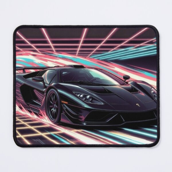 Item preview, Cyberpunk Black Supercar | Neon Synthwave Speed Vector Art designed and sold by Nexus Space.