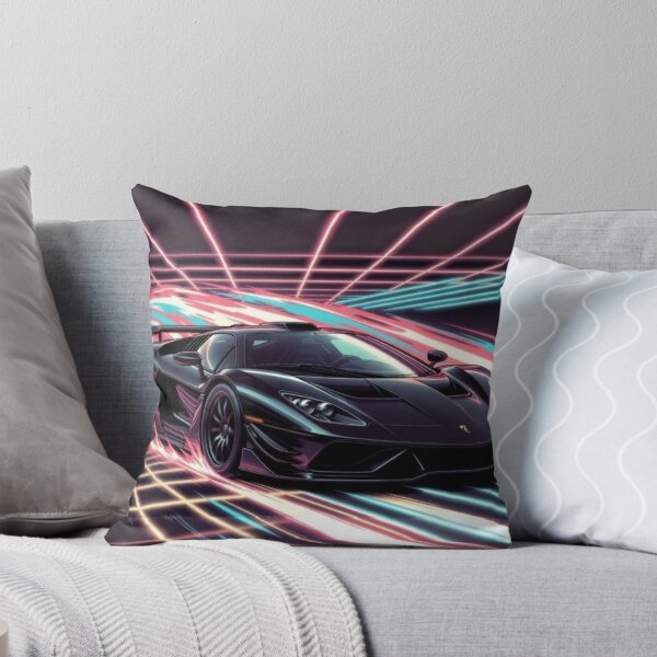 Item preview, Cyberpunk Black Supercar | Neon Synthwave Speed Vector Art designed and sold by Nexus Space.
