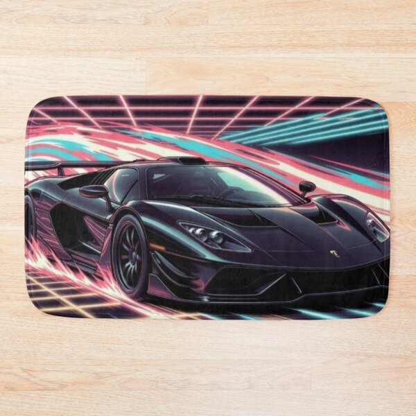 Item preview, Cyberpunk Black Supercar | Neon Synthwave Speed Vector Art designed and sold by Nexus Space.