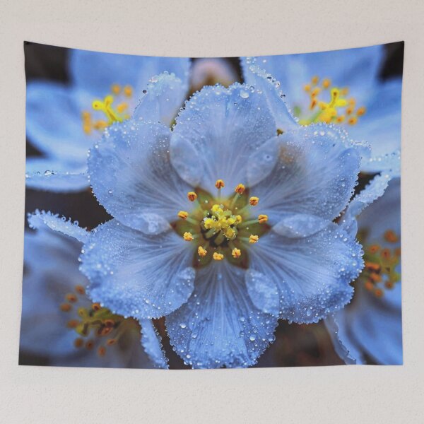 Item preview,  Ethereal Ice Blue Flower with Morning Dew designed and sold by WitchyBotanicaArt.