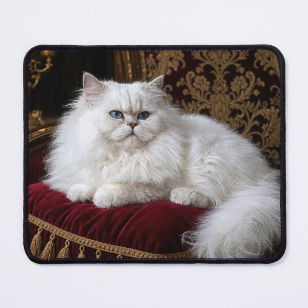 Item preview, White Persian Cat on a Velvet Cushion designed and sold by Maria Dryfhout.