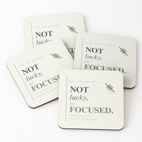 Item preview, Not Lucky Just Focused — Minimalist Motivation Typography designed and sold by corevork.