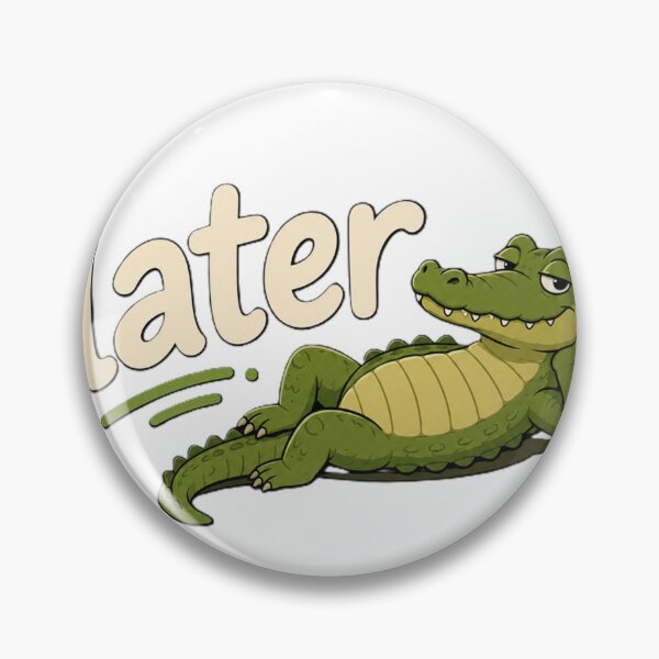 Artikelvorschau, Später Alligator | Lustiger, entspannter Alligator-Cartoon entworfen und verkauft von BabiesNanimals.