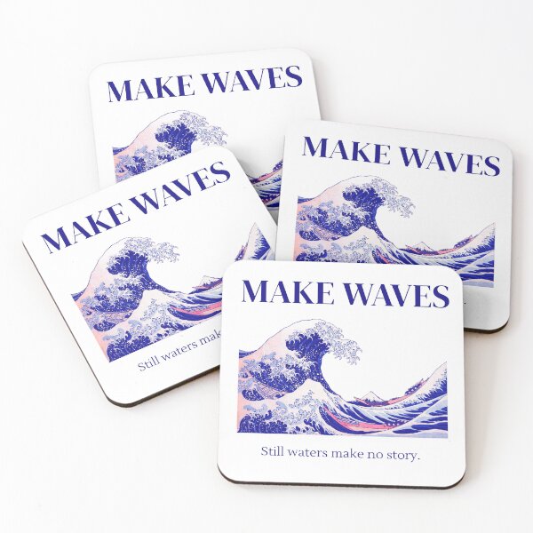 Item preview, Make Waves Japanese Wave Art Still Waters Quote designed and sold by corevork.