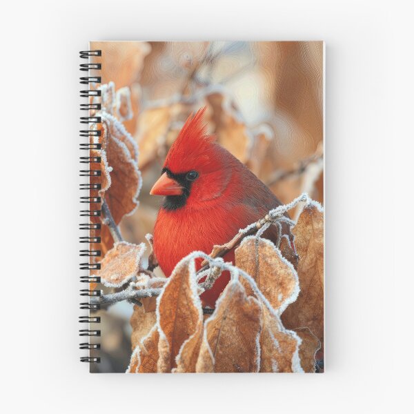 Item preview, Red Cardinal in Frosty Autumn Leaves designed and sold by Maria Dryfhout.