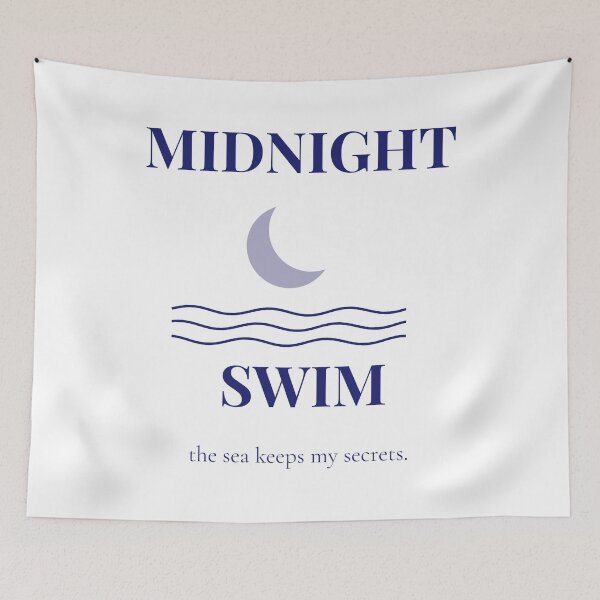 Item preview, Midnight Swim Moon And Waves Minimalist Design designed and sold by corevork.