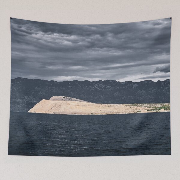 Item preview, Prvić Island opposite Baška on Krk with Velebit mountains designed and sold by RastislavS.