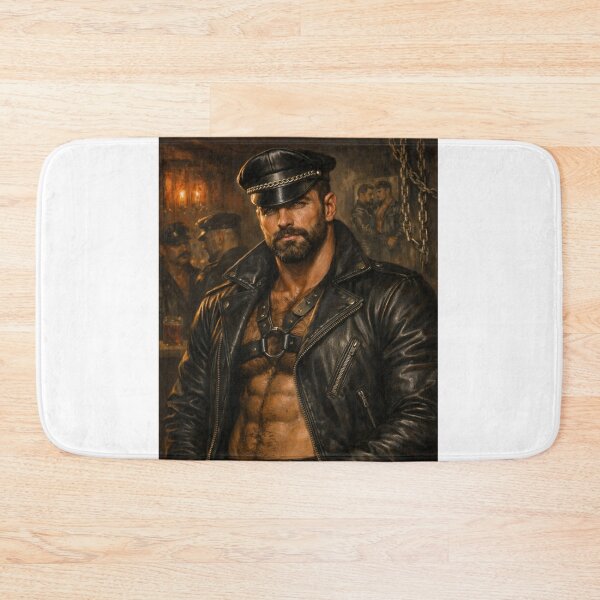 Item preview, Gay Leather Bar Daddy Dark Desire Berlin Hyper-Realism Leder Pride Gay Art designed and sold by ItsAKinkThing.