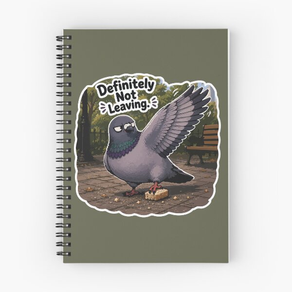 Item preview, Funny Possessive Pigeon Cartoon Sticker – Definitely Not Leaving designed and sold by SimplePoDesign.