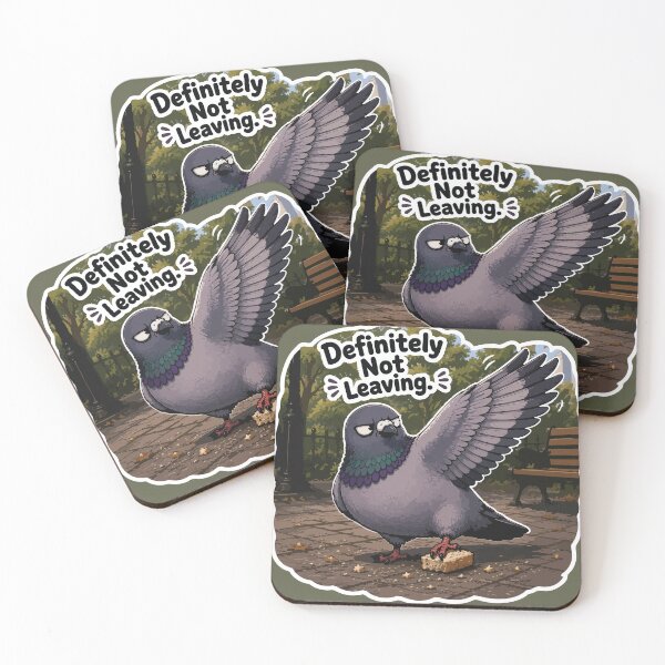 Item preview, Funny Possessive Pigeon Cartoon Sticker – Definitely Not Leaving designed and sold by SimplePoDesign.
