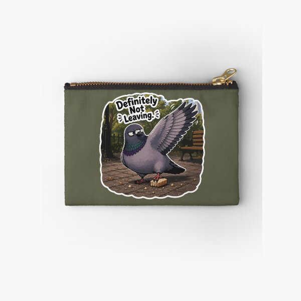 Item preview, Funny Possessive Pigeon Cartoon Sticker – Definitely Not Leaving designed and sold by SimplePoDesign.