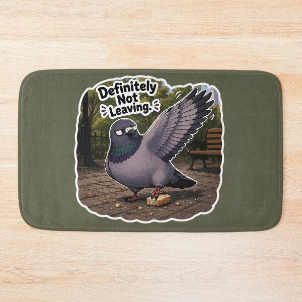 Item preview, Funny Possessive Pigeon Cartoon Sticker – Definitely Not Leaving designed and sold by SimplePoDesign.
