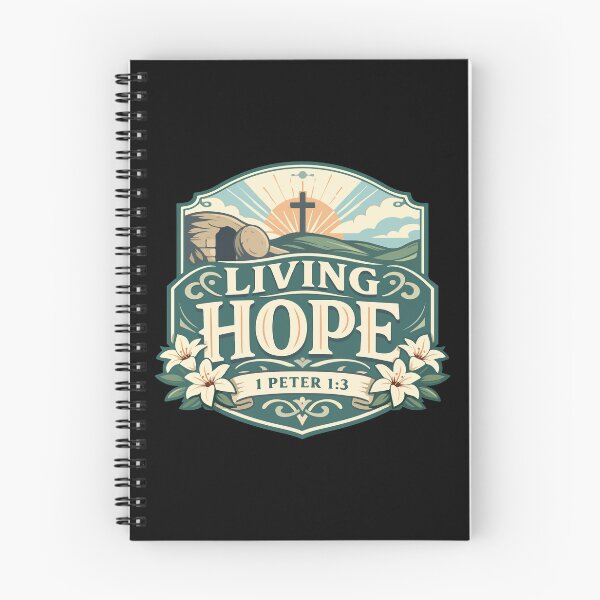 Item preview, Living Hope Christian Resurrection Sunrise – 1 Peter 1:3 Bible Verse Art designed and sold by stylishdzign.