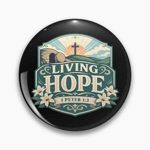 Item preview, Living Hope Christian Resurrection Sunrise – 1 Peter 1:3 Bible Verse Art designed and sold by stylishdzign.