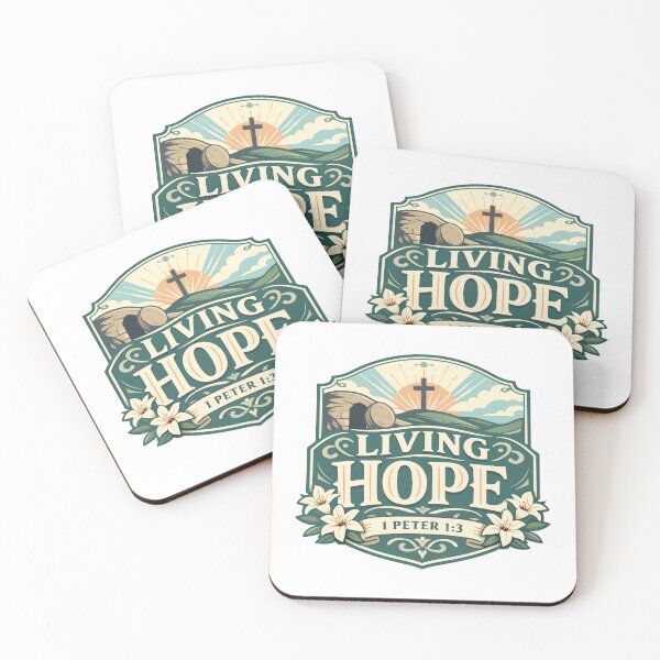 Item preview, Living Hope Christian Resurrection Sunrise – 1 Peter 1:3 Bible Verse Art designed and sold by stylishdzign.