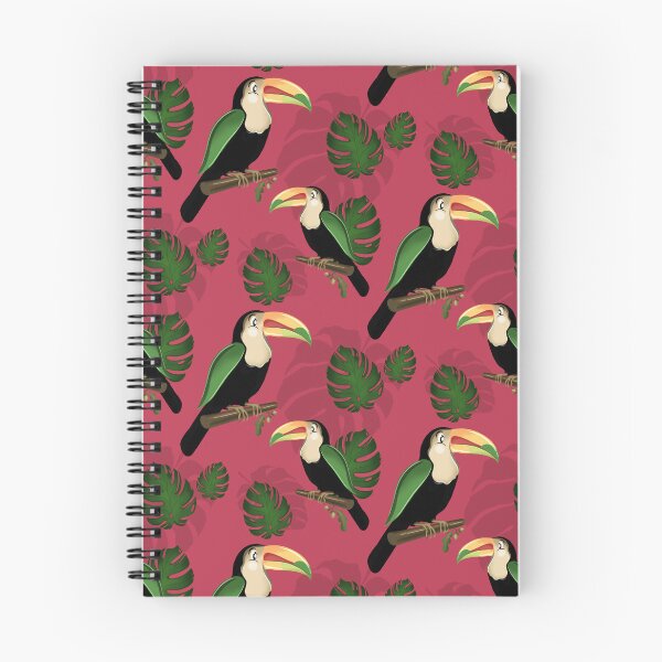 Item preview, Pink Tropical Toucan Pattern - Botanical Monstera Leaves designed and sold by Fiorart Studio .