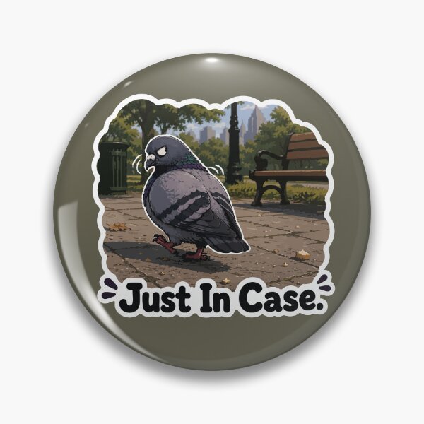 Item preview, Funny Cautious Pigeon Cartoon Sticker – Just In Case designed and sold by SimplePoDesign.