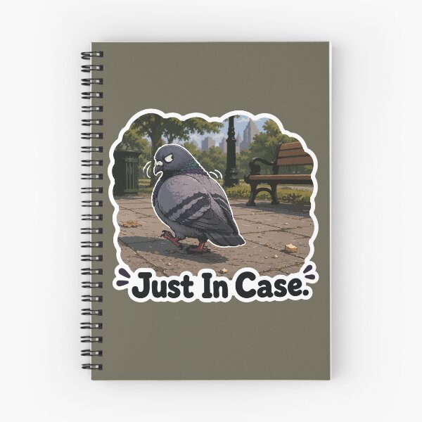 Item preview, Funny Cautious Pigeon Cartoon Sticker – Just In Case designed and sold by SimplePoDesign.