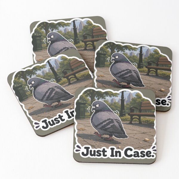 Item preview, Funny Cautious Pigeon Cartoon Sticker – Just In Case designed and sold by SimplePoDesign.