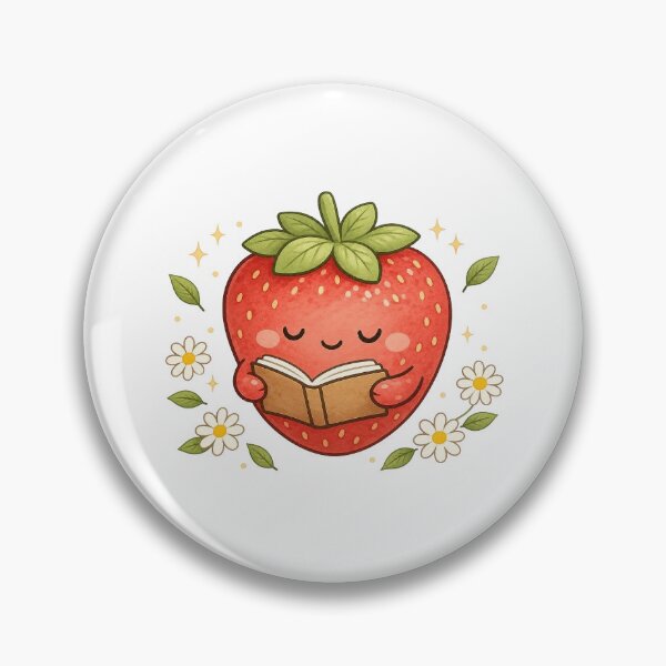 Item preview, Cozy Strawberry Reading a Book designed and sold by EatPrayLive.