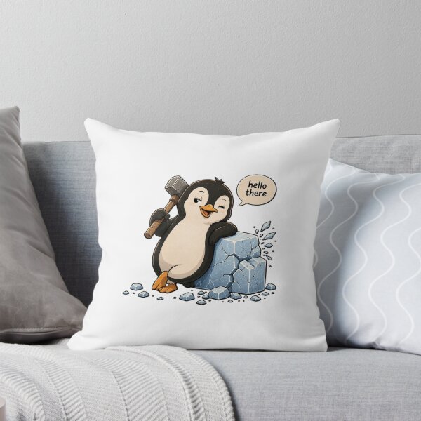 Item preview, Breaking the Ice | Funny Flirty Penguin Cartoon designed and sold by BabiesNanimals.