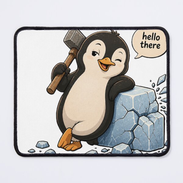 Item preview, Breaking the Ice | Funny Flirty Penguin Cartoon designed and sold by BabiesNanimals.