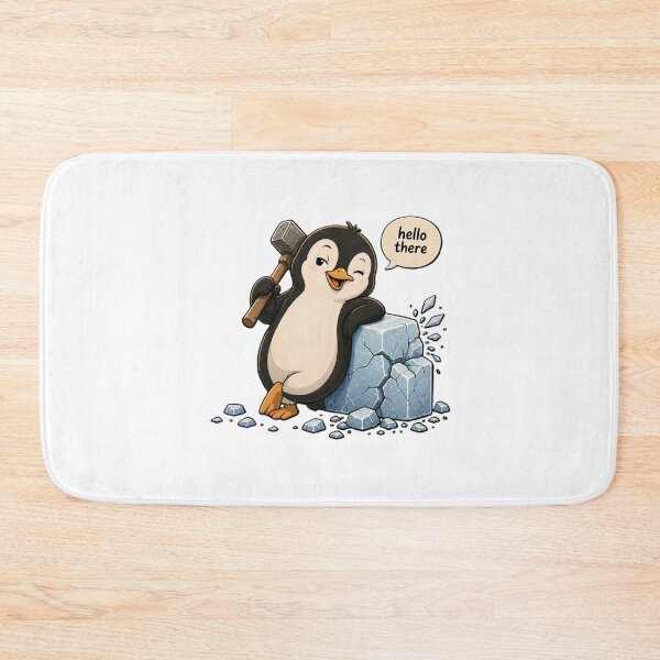 Item preview, Breaking the Ice | Funny Flirty Penguin Cartoon designed and sold by BabiesNanimals.
