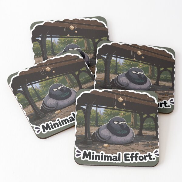 Item preview, Funny Lazy Pigeon Cartoon Sticker – Minimal Effort designed and sold by SimplePoDesign.