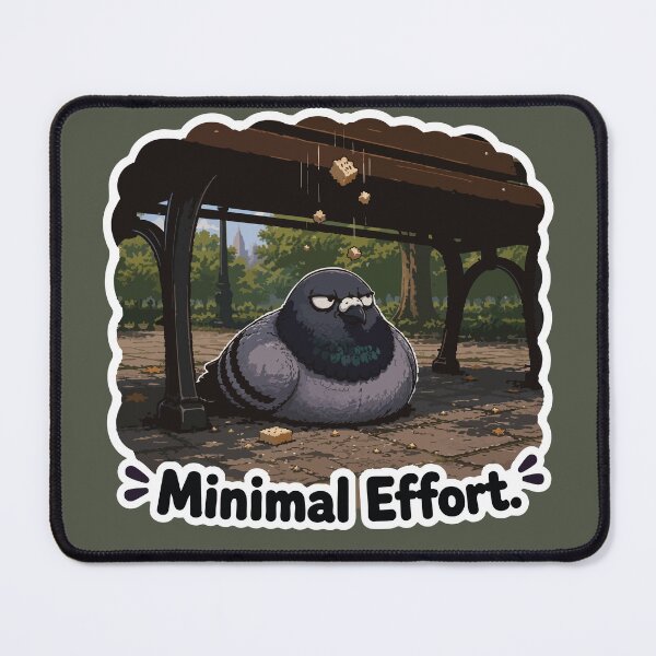 Item preview, Funny Lazy Pigeon Cartoon Sticker – Minimal Effort designed and sold by SimplePoDesign.
