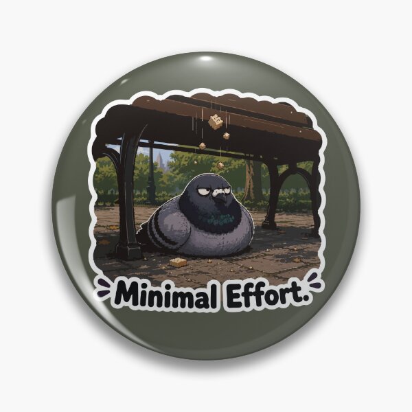 Item preview, Funny Lazy Pigeon Cartoon Sticker – Minimal Effort designed and sold by SimplePoDesign.