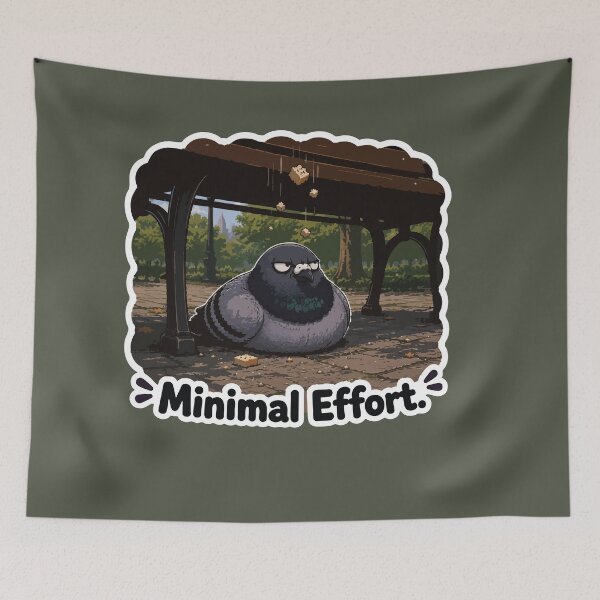 Item preview, Funny Lazy Pigeon Cartoon Sticker – Minimal Effort designed and sold by SimplePoDesign.