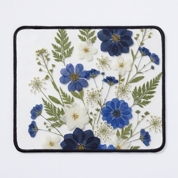 Item preview, Pressed Blue Flowers and Fern Leaves Pattern designed and sold by DKSH1234.