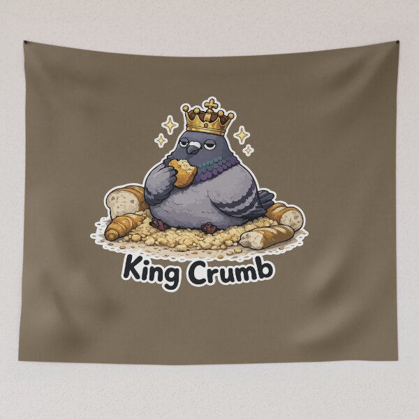 Item preview, Funny King Pigeon Cartoon Sticker – King Crumb designed and sold by SimplePoDesign.