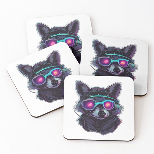 Item preview, Cyberpunk Hacker Jimothy Raccoon Neon Meme designed and sold by Gurjeetpixelart.