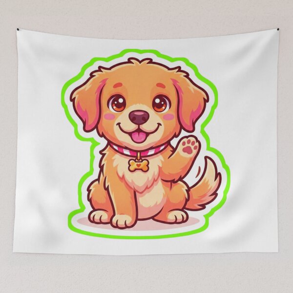Item preview, Cute Happy Puppy Cartoon Sticker designed and sold by ExploreAura Studio.