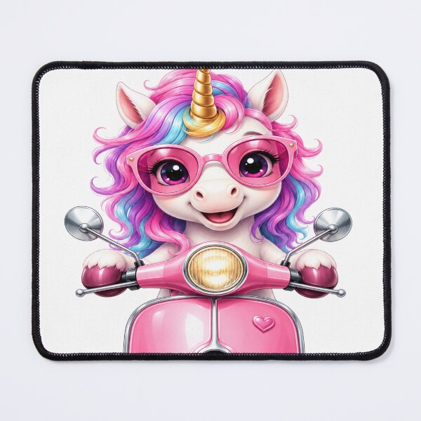 Item preview, Cute Unicorn Riding Pink Retro Scooter designed and sold by Sneh024.
