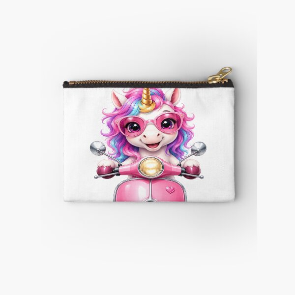 Item preview, Cute Unicorn Riding Pink Retro Scooter designed and sold by Sneh024.
