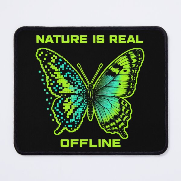 Item preview, Nature Is Real Offline Neon Butterfly Pixel Art designed and sold by Anyshca.