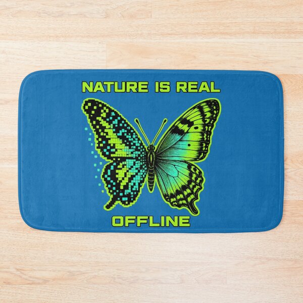 Item preview, Nature Is Real Offline Neon Butterfly Pixel Art designed and sold by Anyshca.