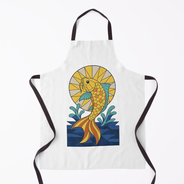 Item preview, Fish Leaping Stained Glass Animal-pun Humor designed and sold by MOSIDRIP™.