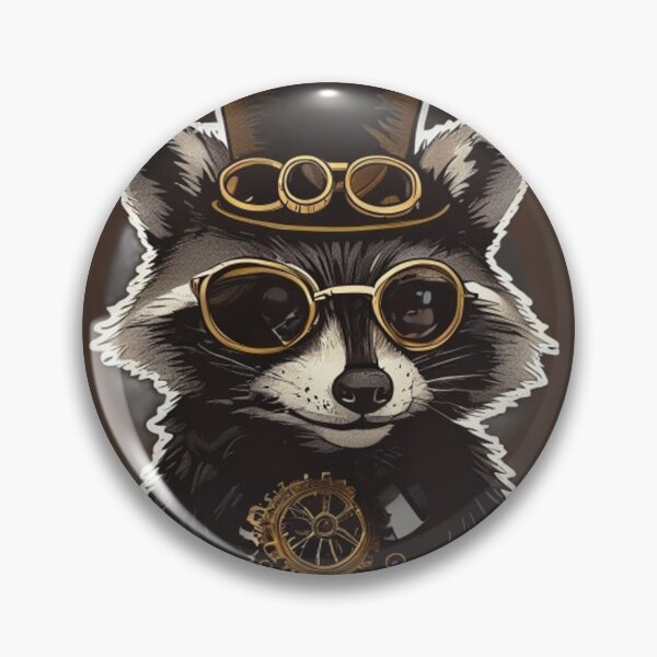 Item preview, Steampunk Aviator Jimothy Raccoon Gear Meme designed and sold by Gurjeetpixelart.