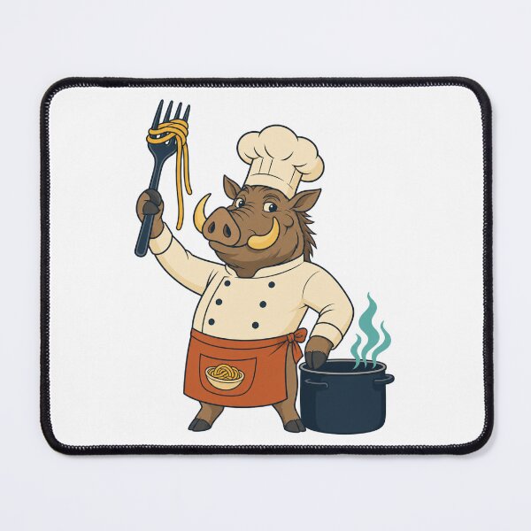 Item preview, Pasta-Loving Warthog Chef Animal-pun Humor designed and sold by MOSIDRIP™.